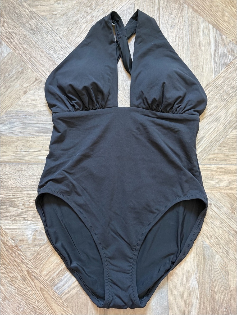 Calia Cutout One Piece Halter Swimsuit Black Size 8 NWT Coastal Neutral Beach
